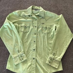 Cruel Girl Green/Purple Button Down Shirt